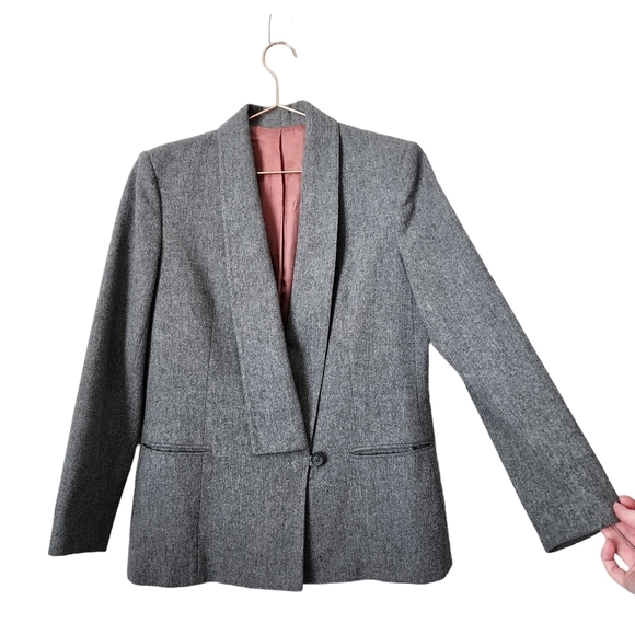 RASPINI x VINTAGE wool long line lapel blazer in‎ grey - Picture 15 of 15